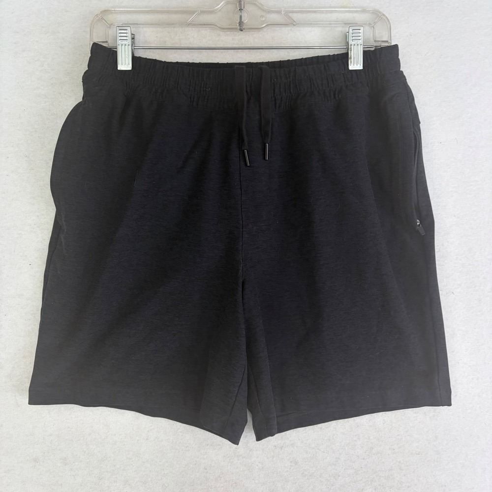Beyond Yoga Spacedye Unlimited Mens Shorts Black Medium M 7" Workout Gym